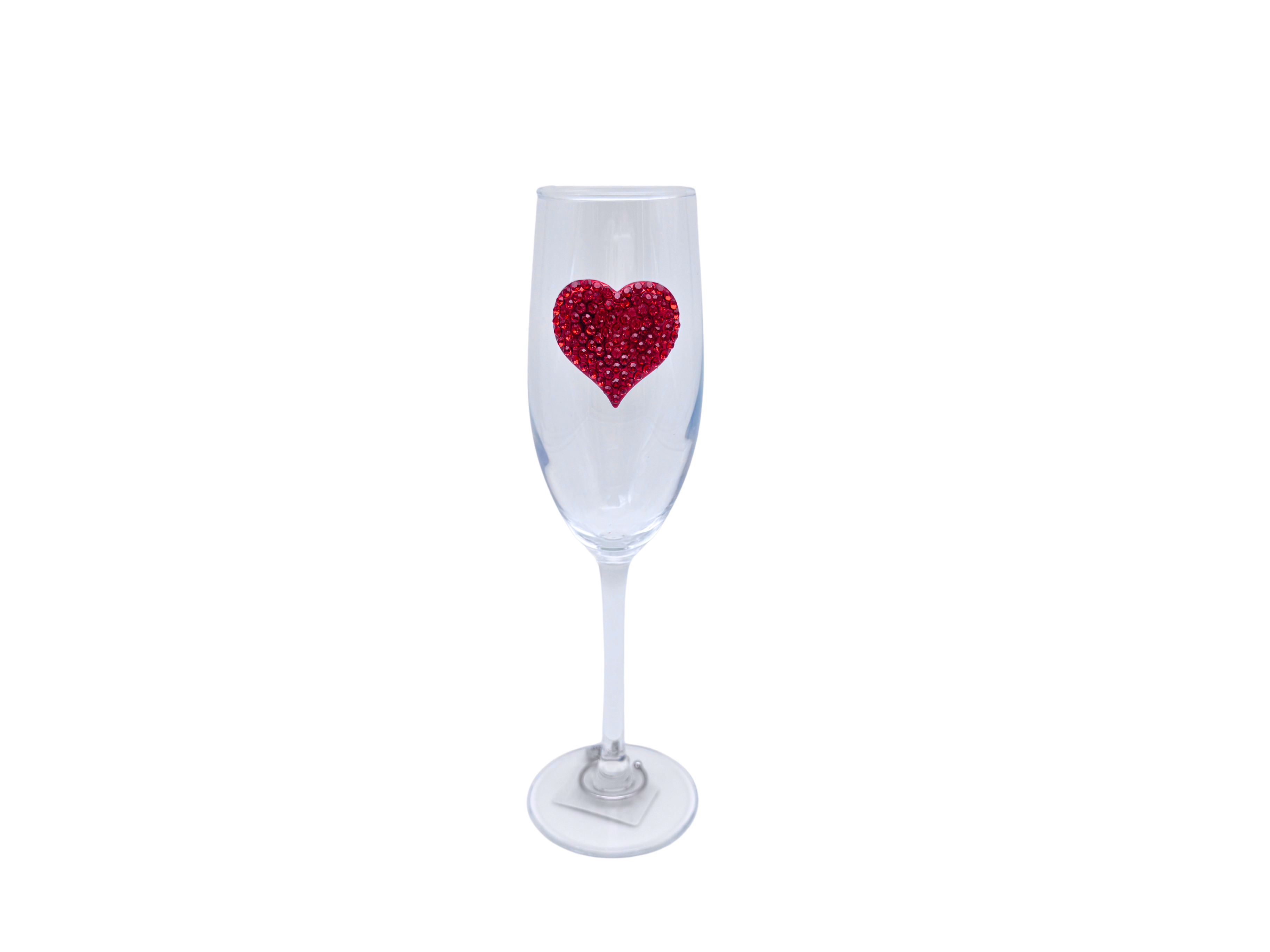 Red Heart Champagne Flute