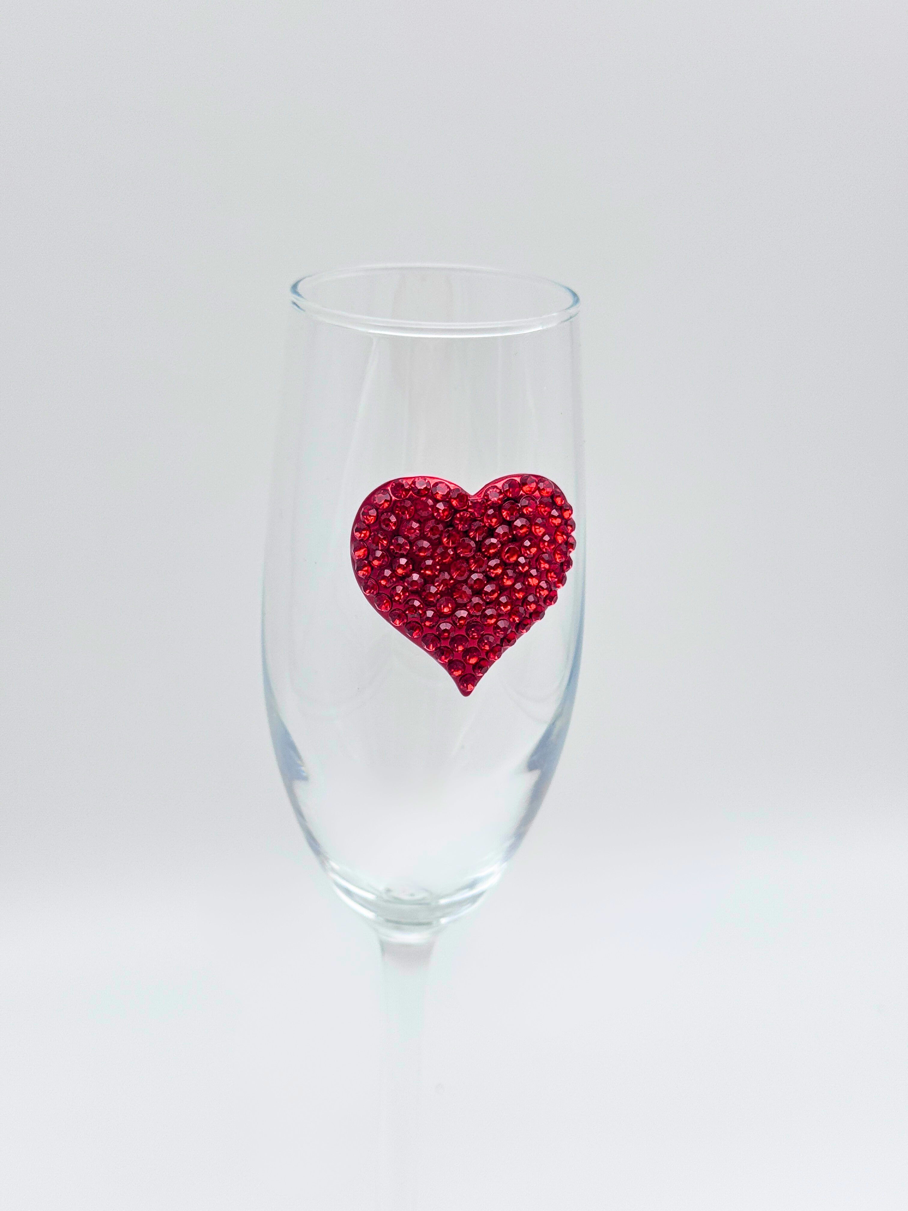 Red Heart Champagne Flute